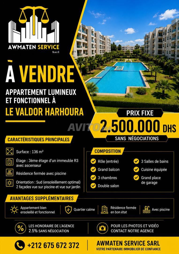 Appartement neuf à vendre 136 m² à Harhoura Valdor