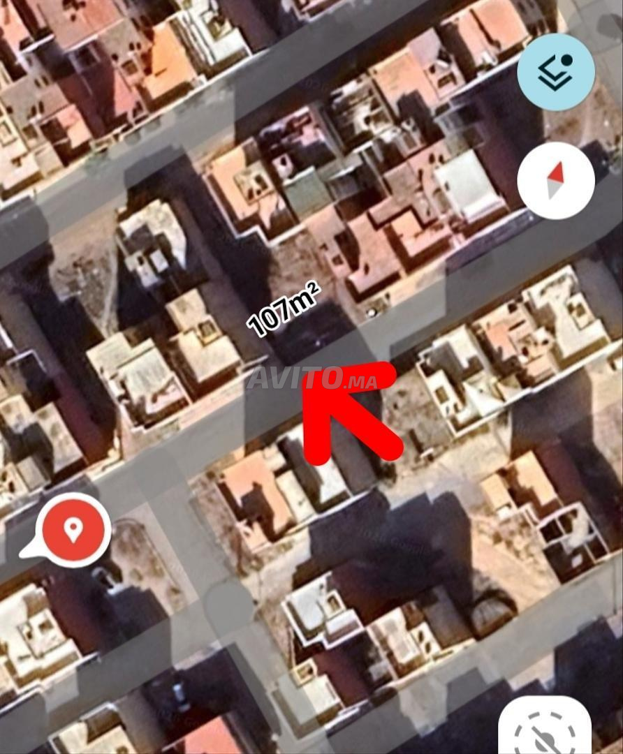 Terrain 107m/R2 à vendre à Wifak Temara