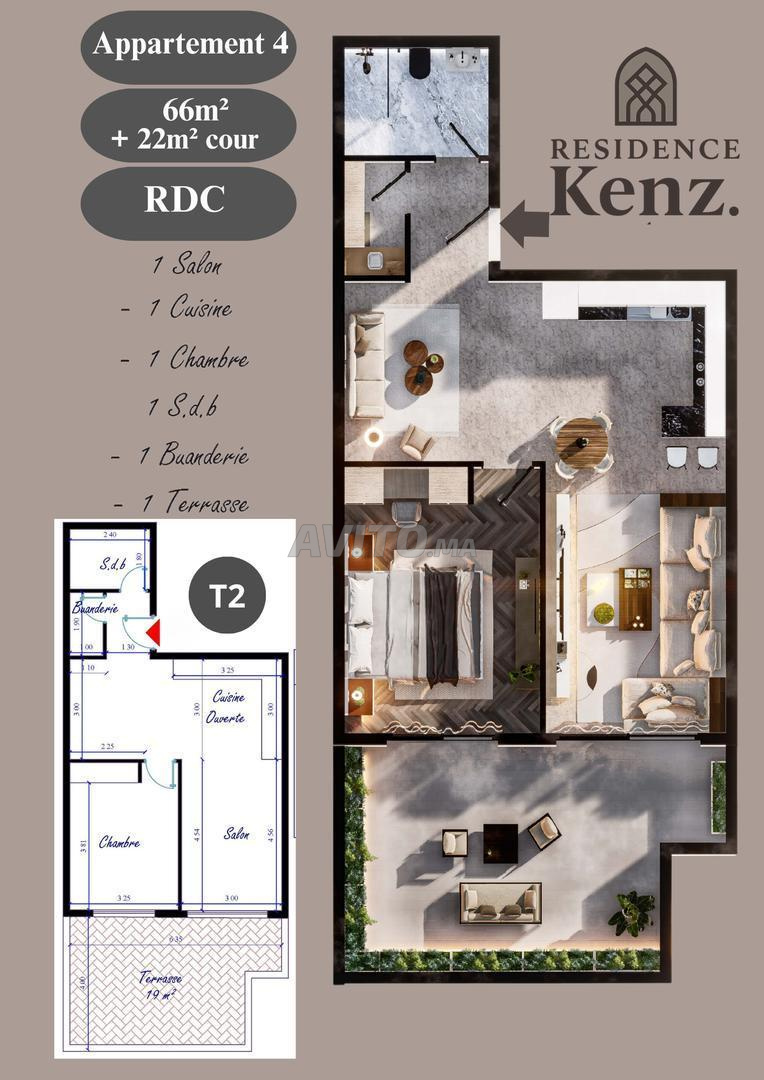 Appartement à vendre 88 m² Residence Kenz. Kénitra