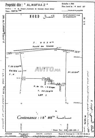 Terrain à vendre à boukhalef 1600m2