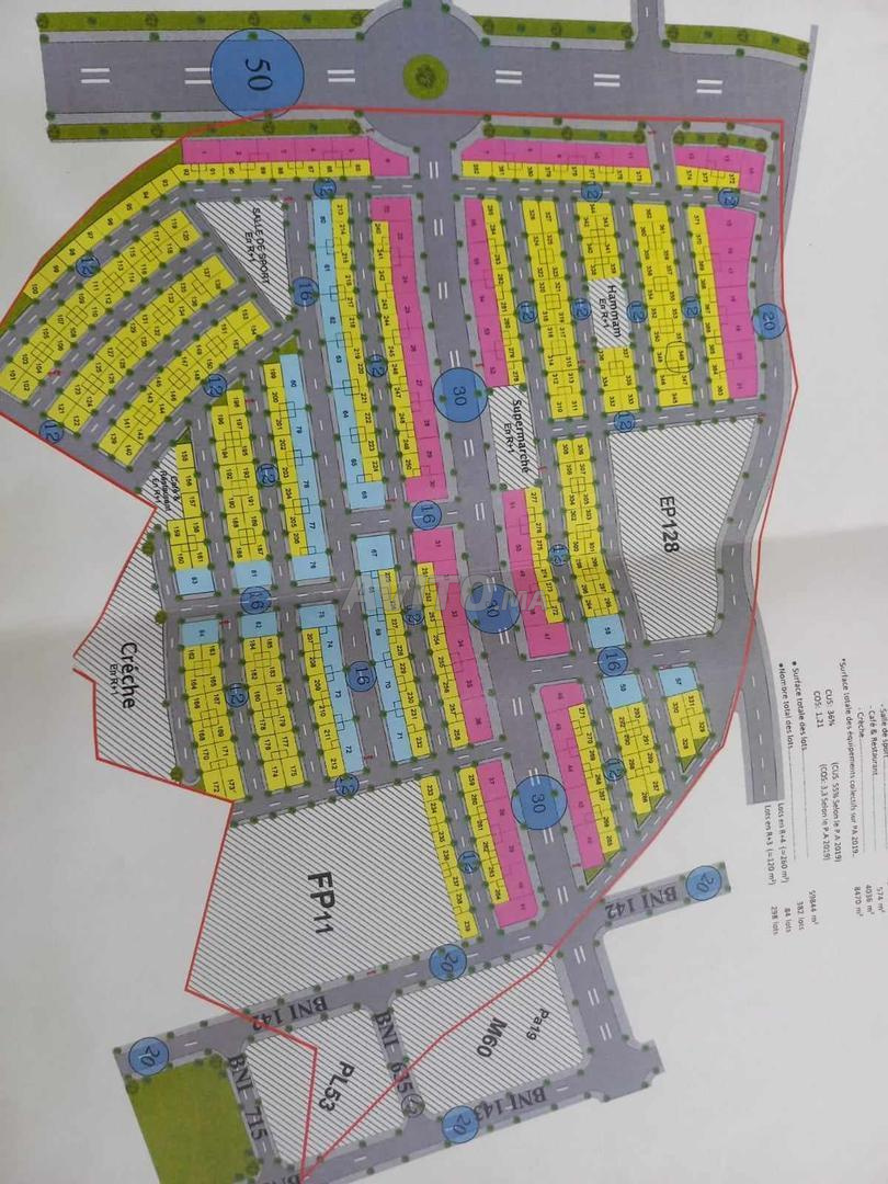 Terrains de 120 m2 au 260 m2 a vendre LOT ABARCHAN