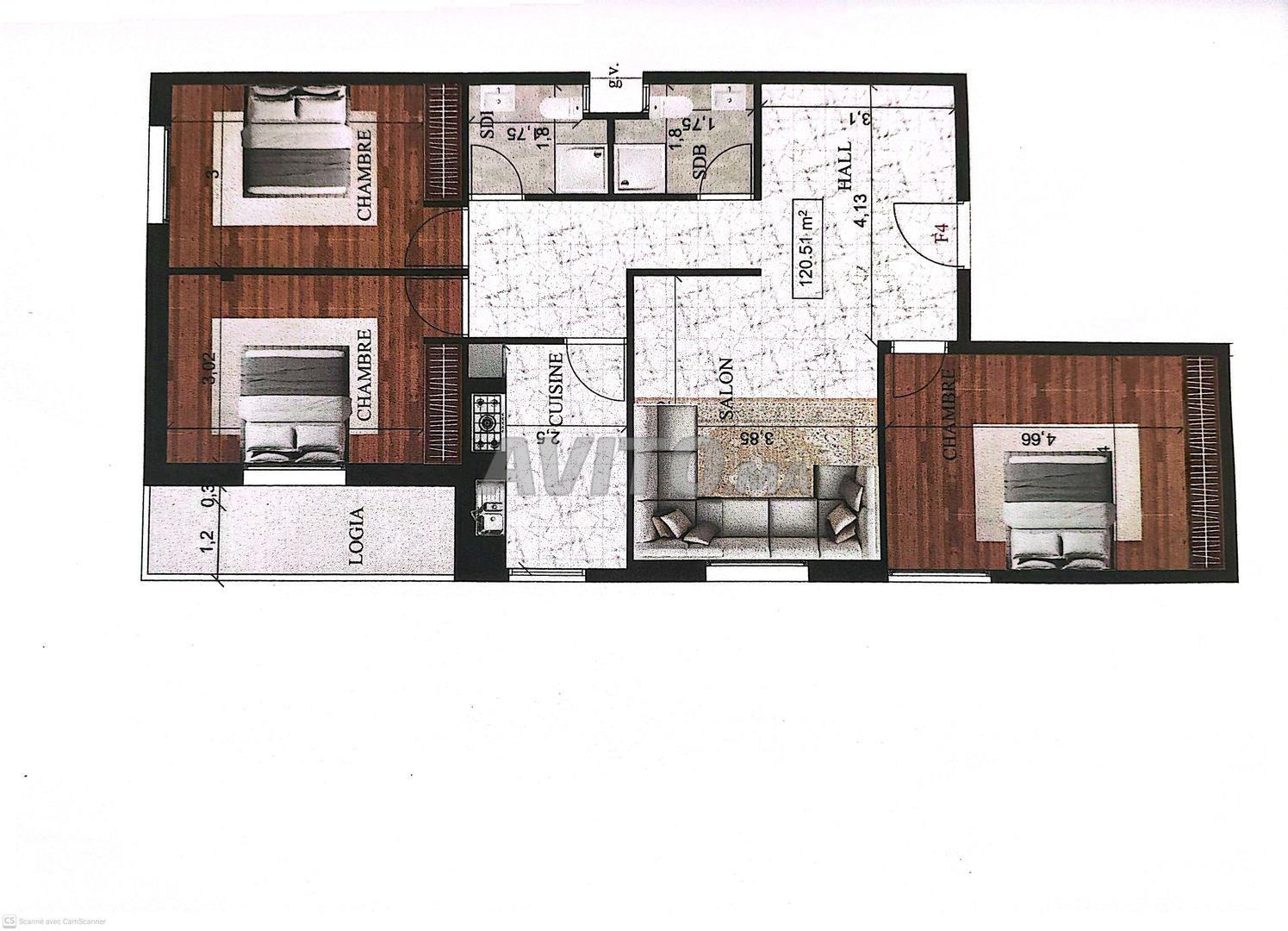 Appartement à vendre 120 m² à l'angle