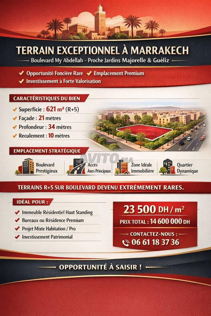 Appart RDC 3ch salon meublé à Abouab Gueliz