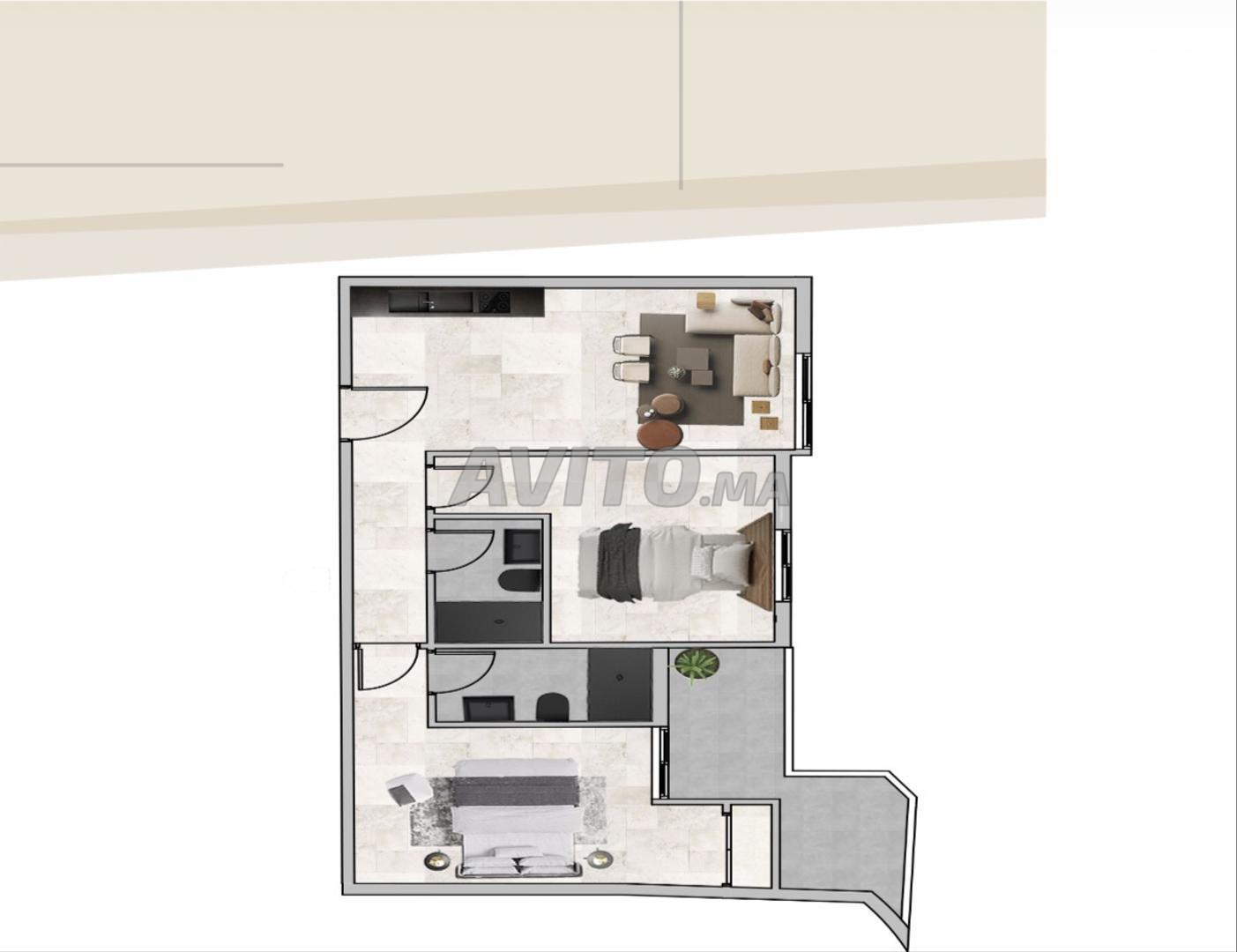 Appartement à vendre 55 m² à Casablanca