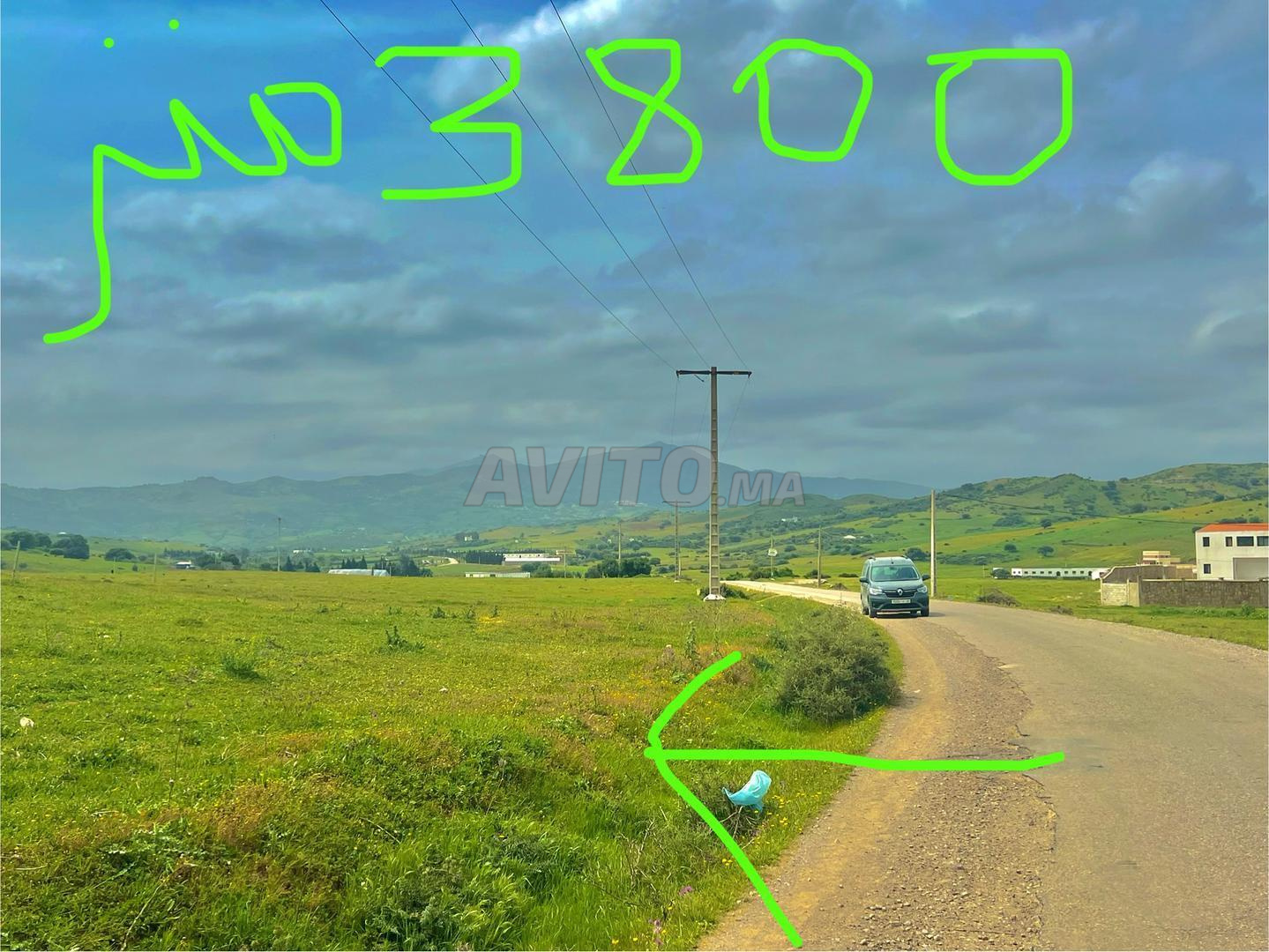 Terrain à vendre route Tanger Tétouan Krouchi Blanco 3800 m²