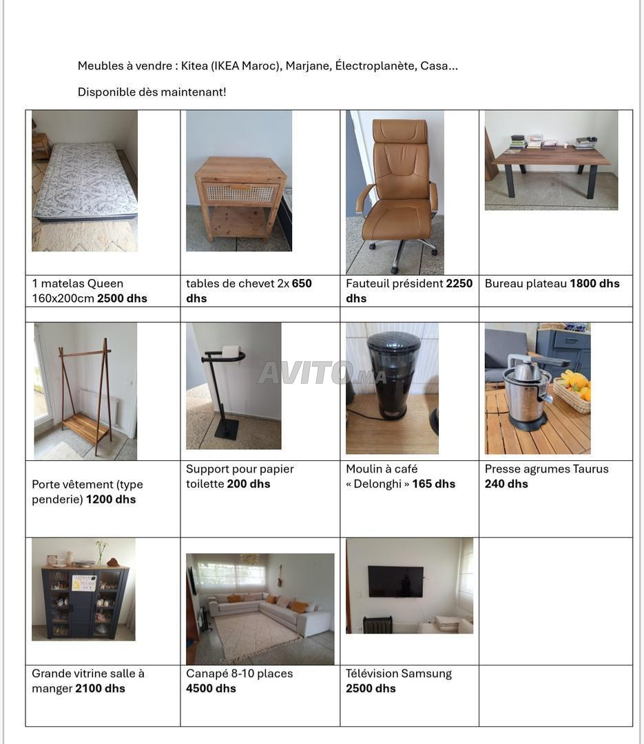 Meubles à vendre, très bon état