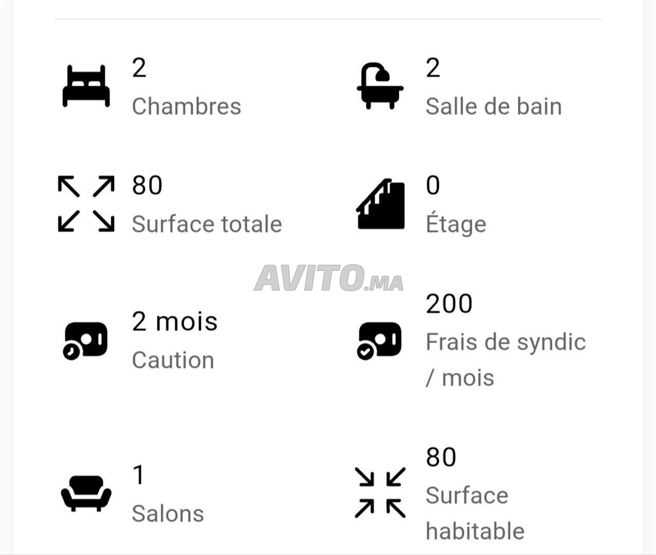 Appartement à vendre 80 m² à Casablanca