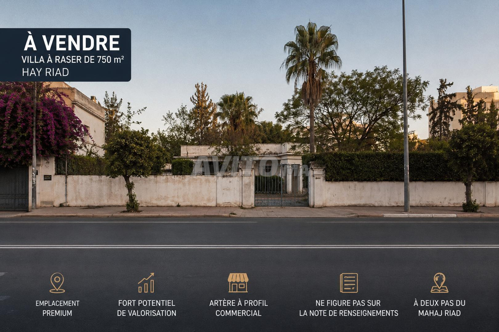 Villa à vendre de 750 m² à fort potentiel Hay Riad