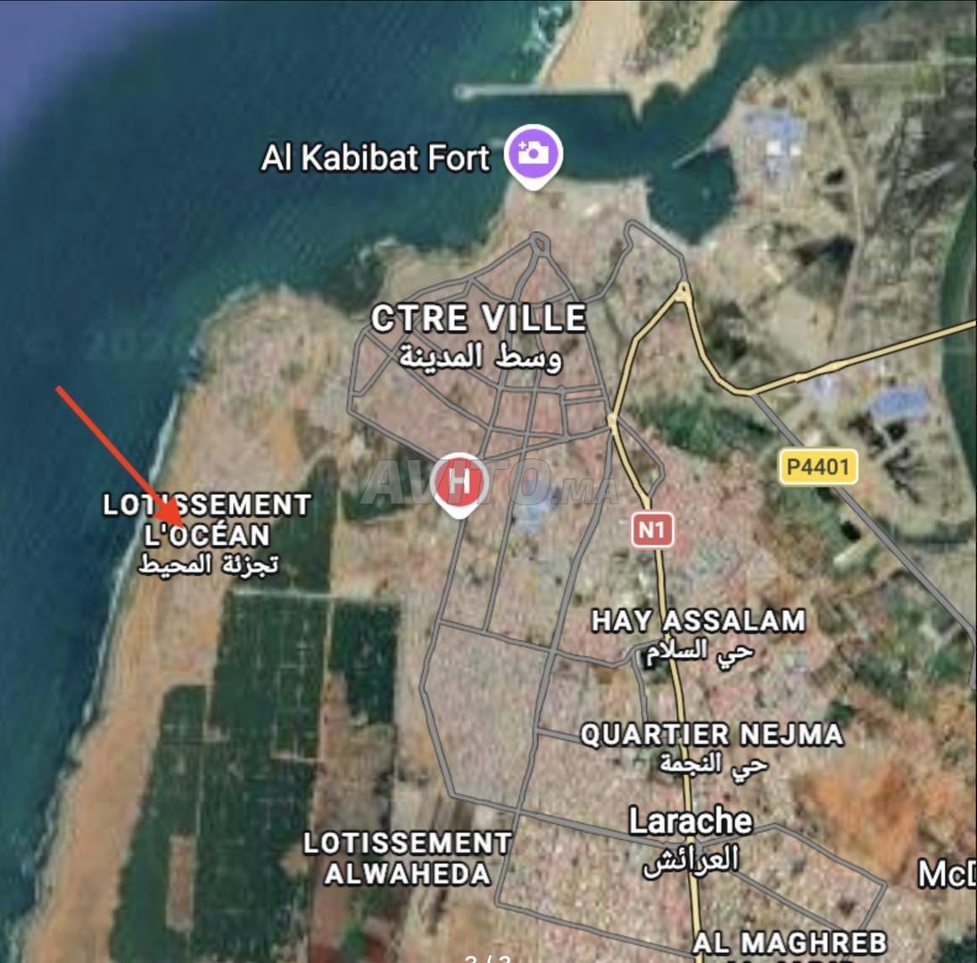 Terrain titré pour villa à vendre à Larache 401 m²