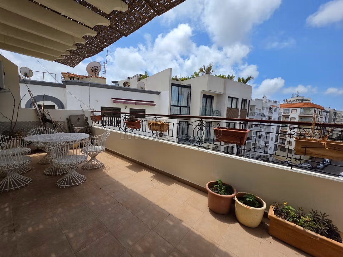 Beau studio meublé avec terrasse, dernier étage