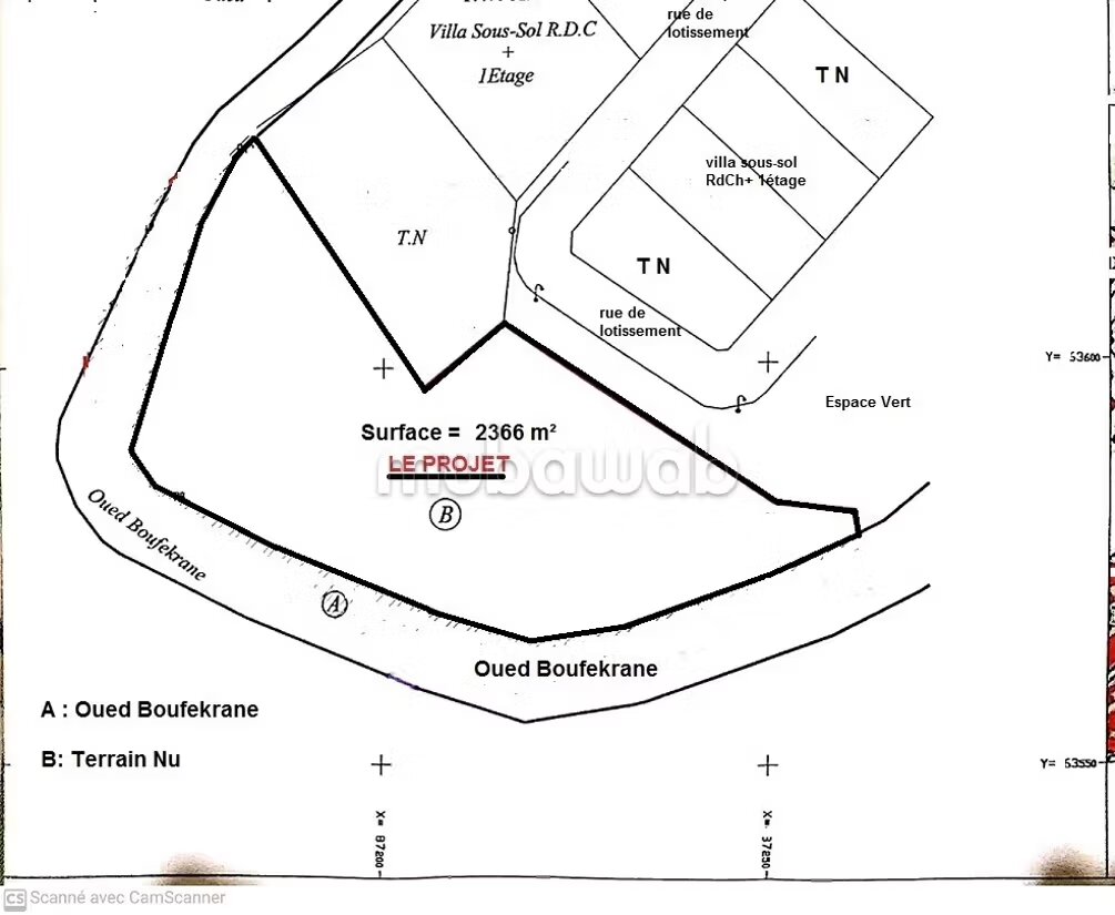 Terrain 2366 m² à vendre à Meknès (Andalous Ain Maaza) à Meknès