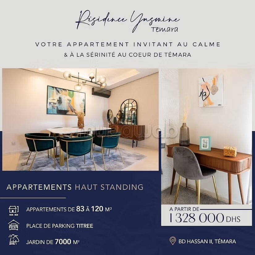 Appartement 86 m² à vendre à Témara Centre Ville à Témara