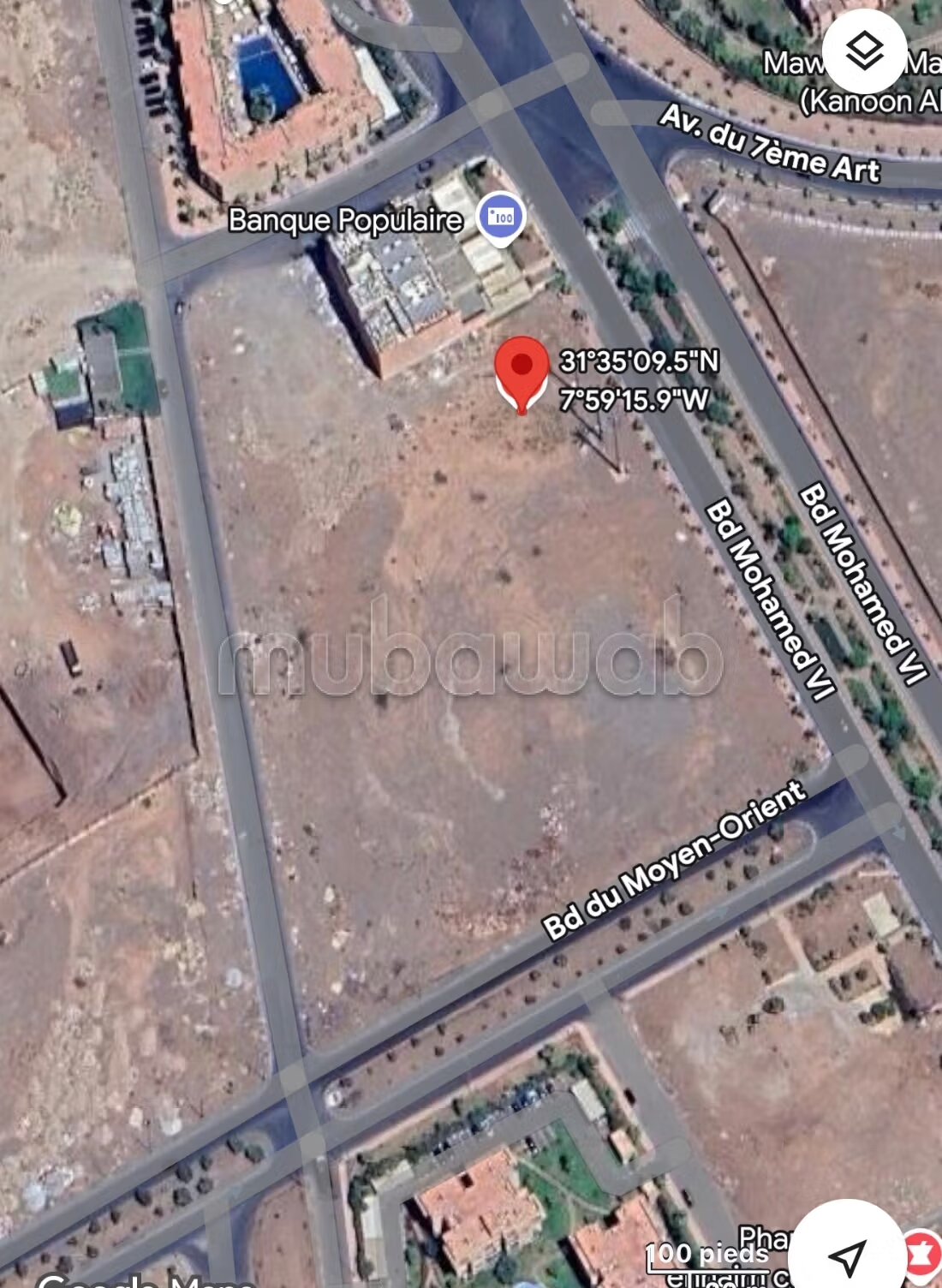Terrain 4 000 m² à vendre – Boulevard Mohammed VI, Agdal Mar...