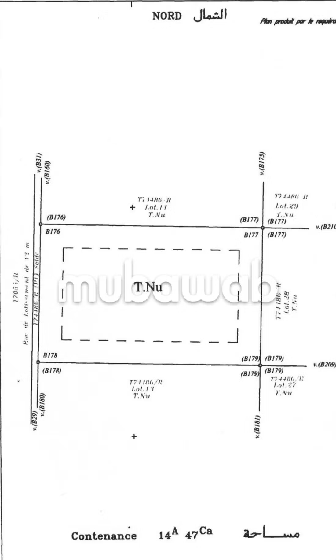 Vente terrain à Souissi.
Surface de 1447 m²