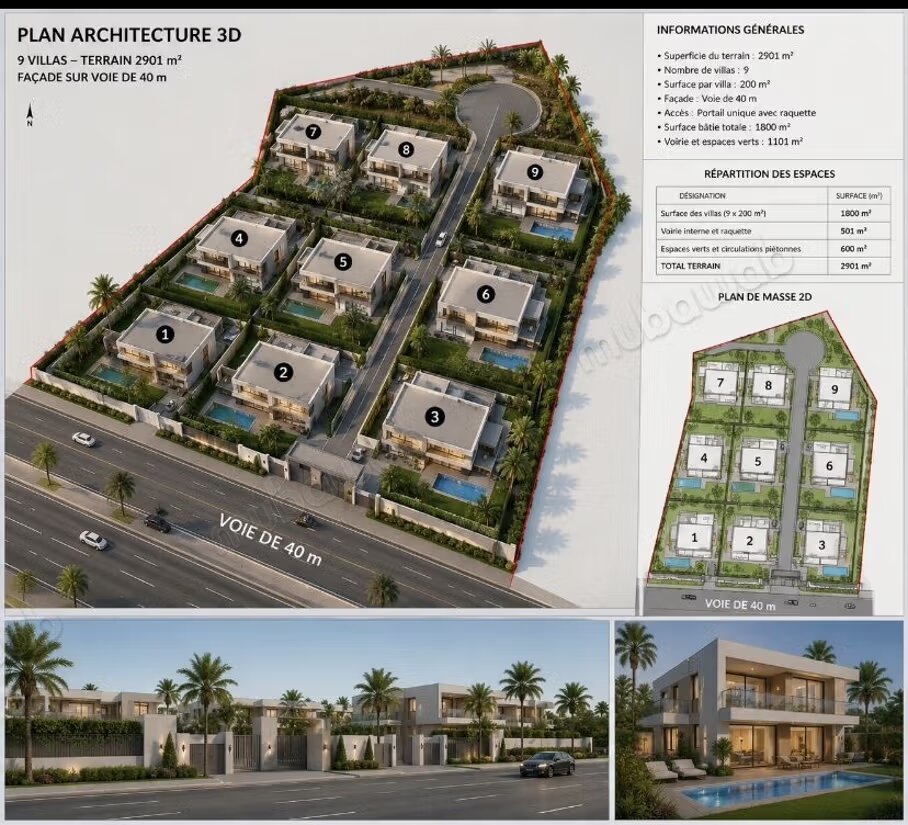 Terrain 3200 m² à vendre à Casablanca – Bouskoura à Casablanca