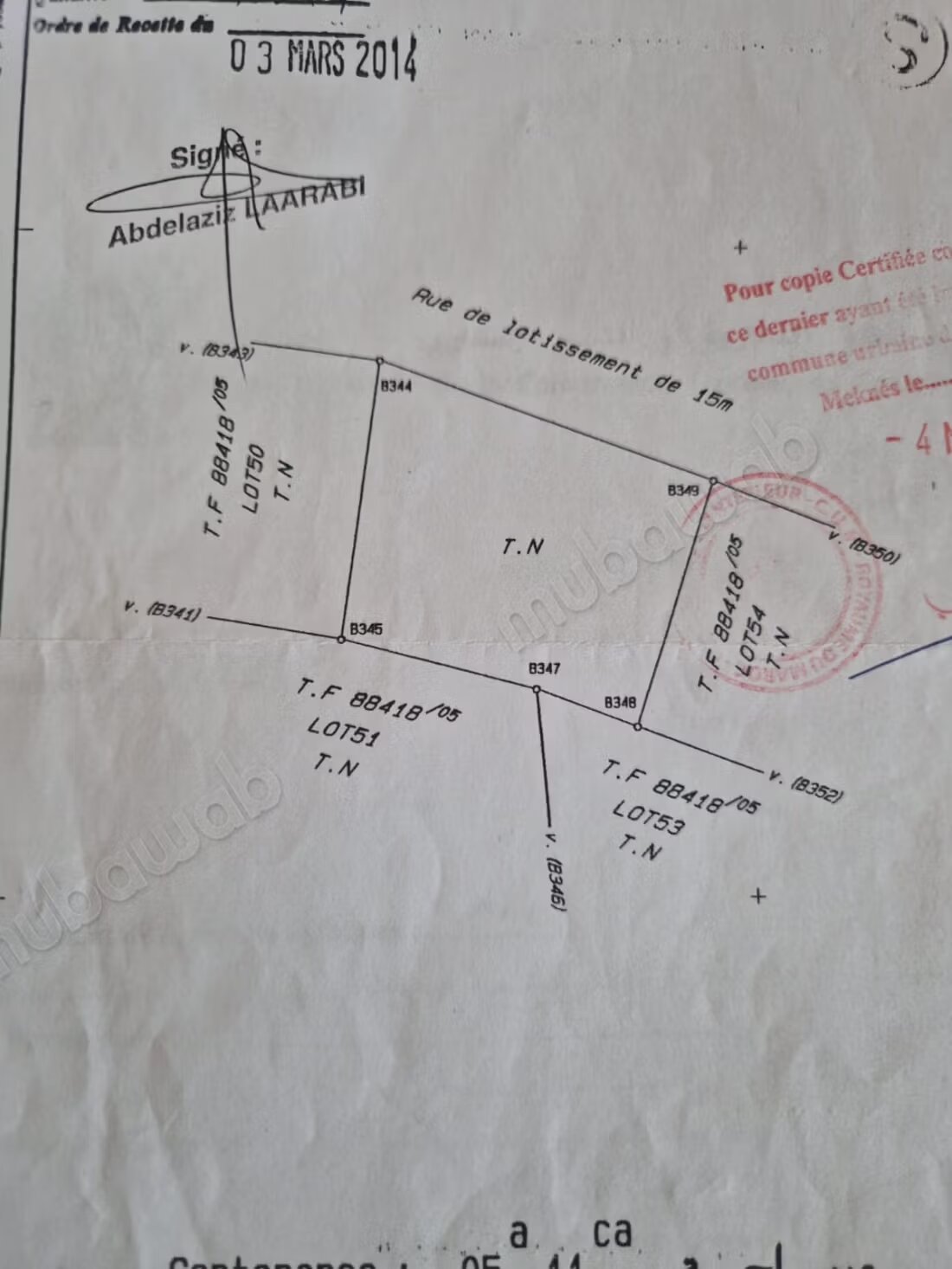 Terrain 511 m² à vendre à Meknès (Hamria) à Meknès