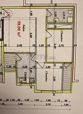 Appartement à vendre au 3ème étage à Hadaiq Iznayen