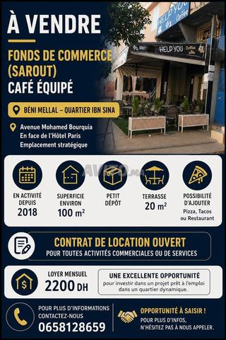 Fonds de commerce de café équipé à vendre à Béni Mellal — Photo 4