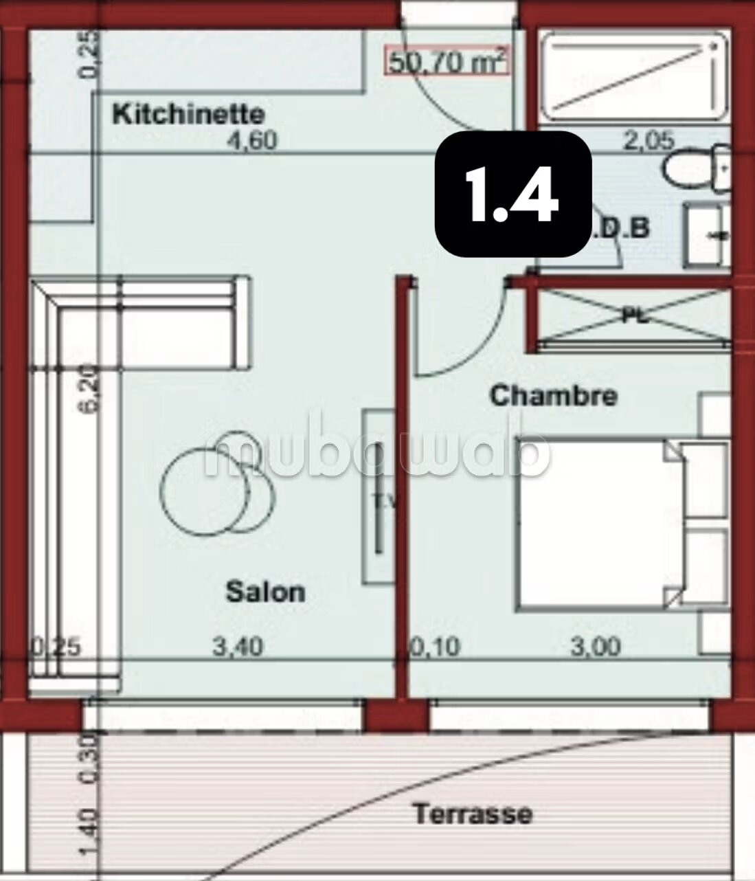 Appartement 44 m² à vendre sur la Route de Casablanca — Photo 4