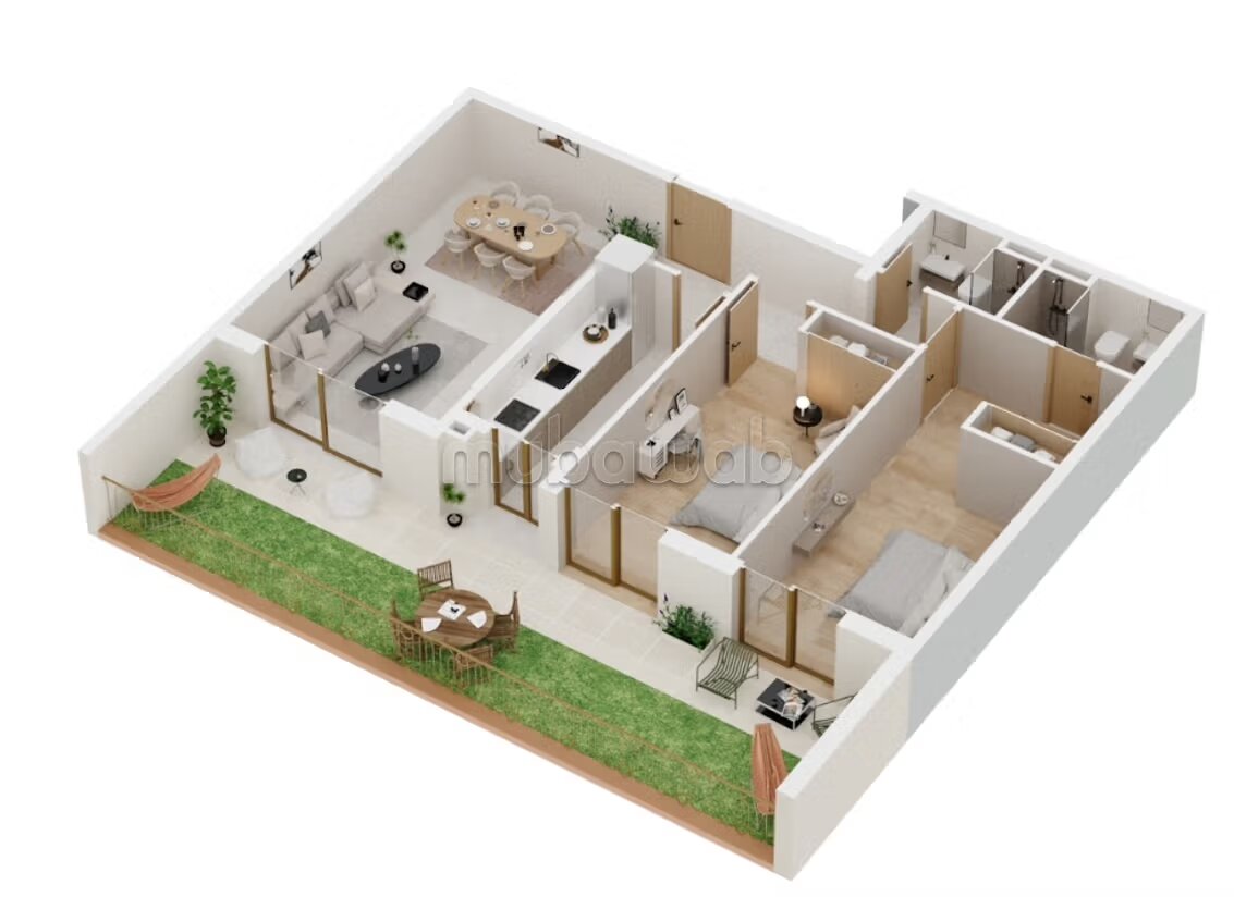 2-bedroom apartment with private garden - Elevated 1st floor