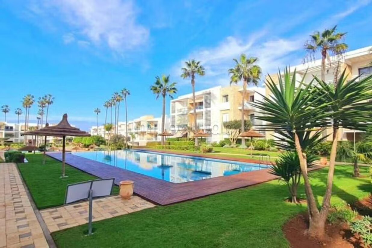 Apartment in Dar Bouazza. 2 bedrooms. Ground Floor. Pool