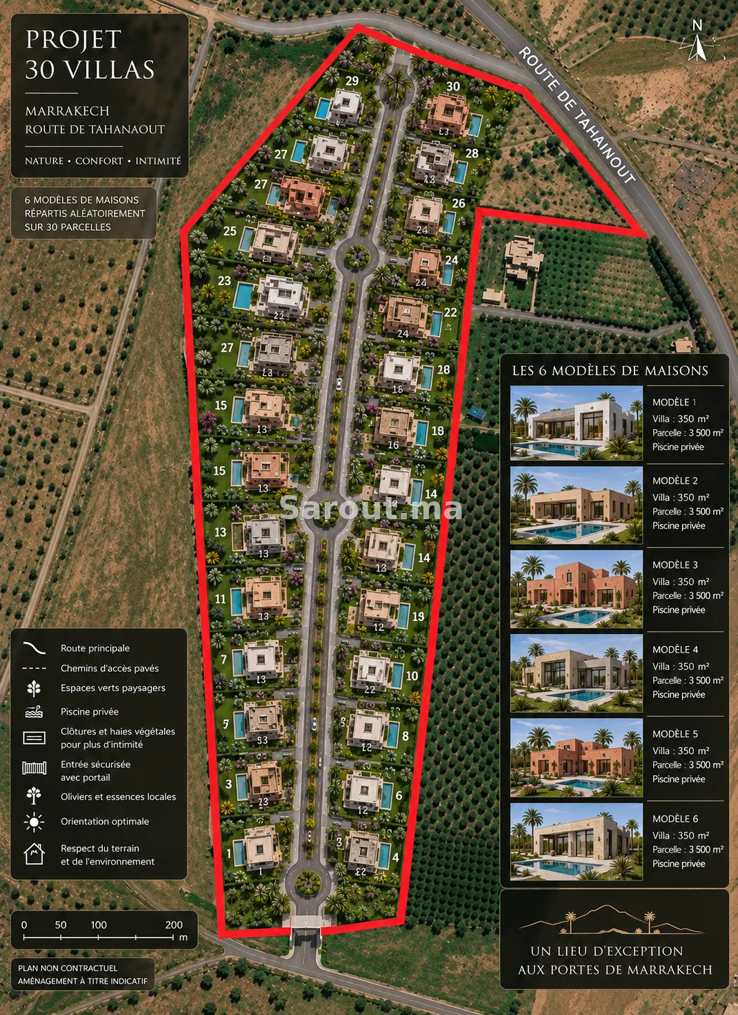 Projet touristique 30 villas 11hectares marrakech à Marrakech